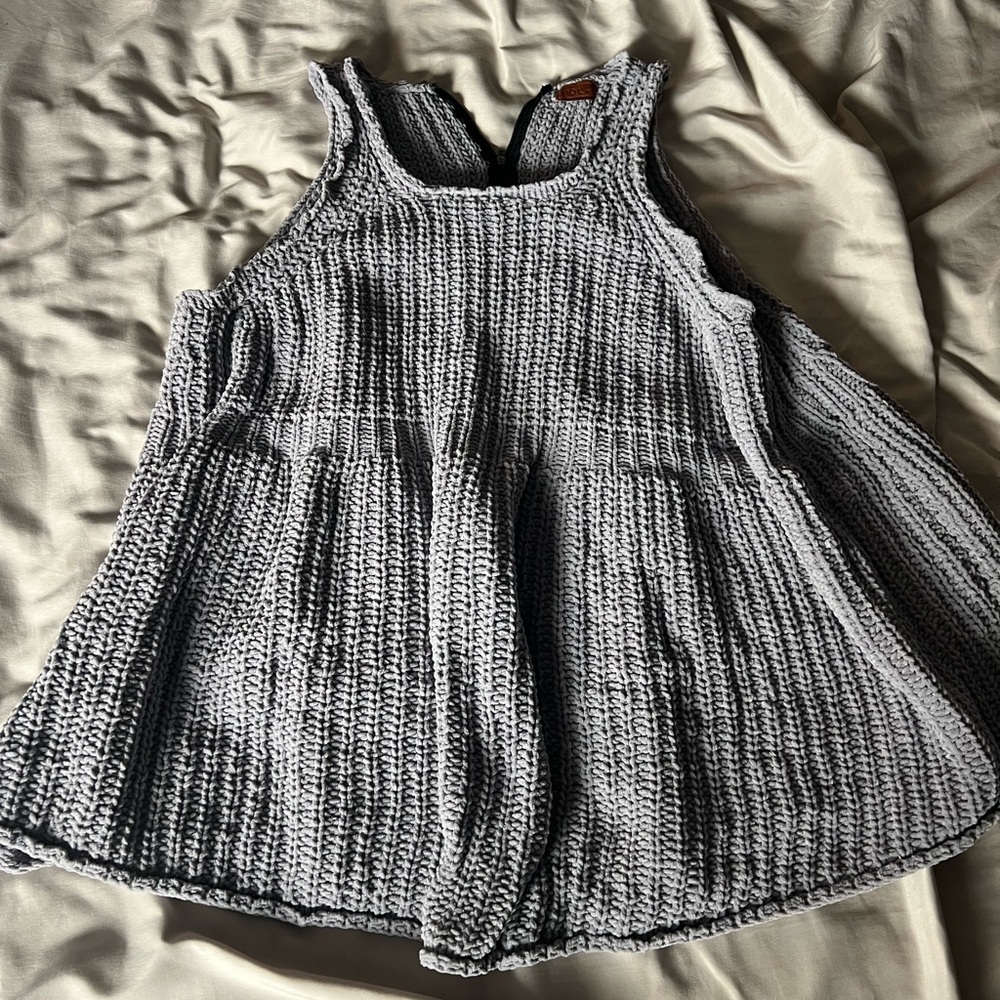 POL Gray Textured Racerback Tank Top